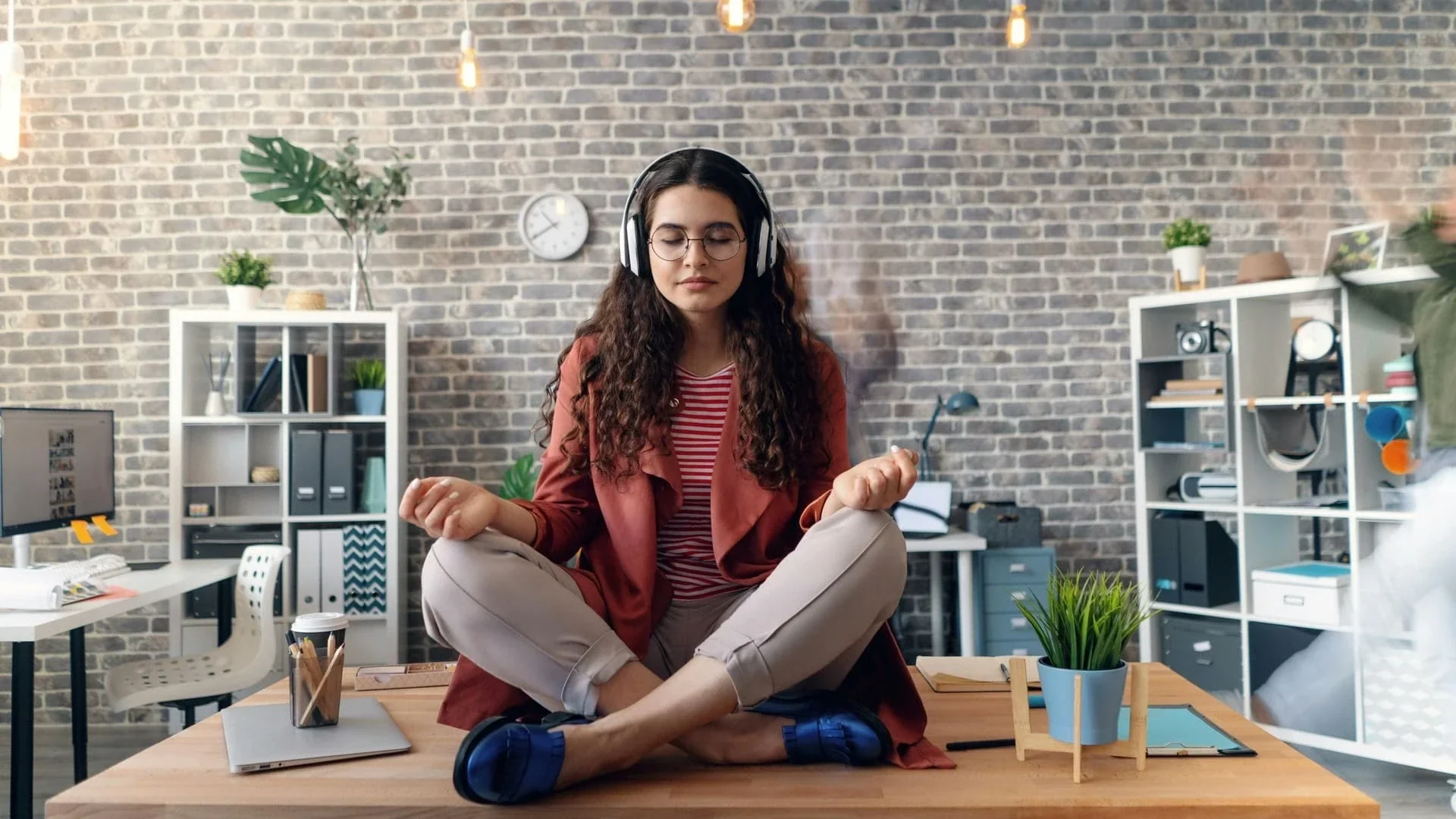 Organized remote workspace with natural lighting